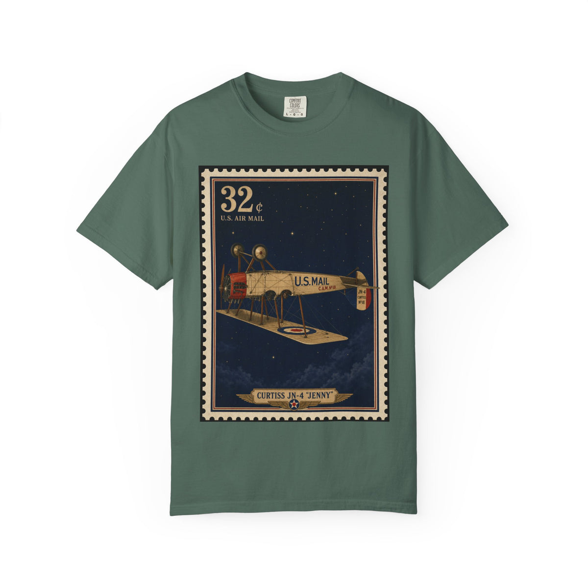 Inverted Jenny 1918 — Vintage Airmail Stamp Shirt | Funny Mail Carrier Tee