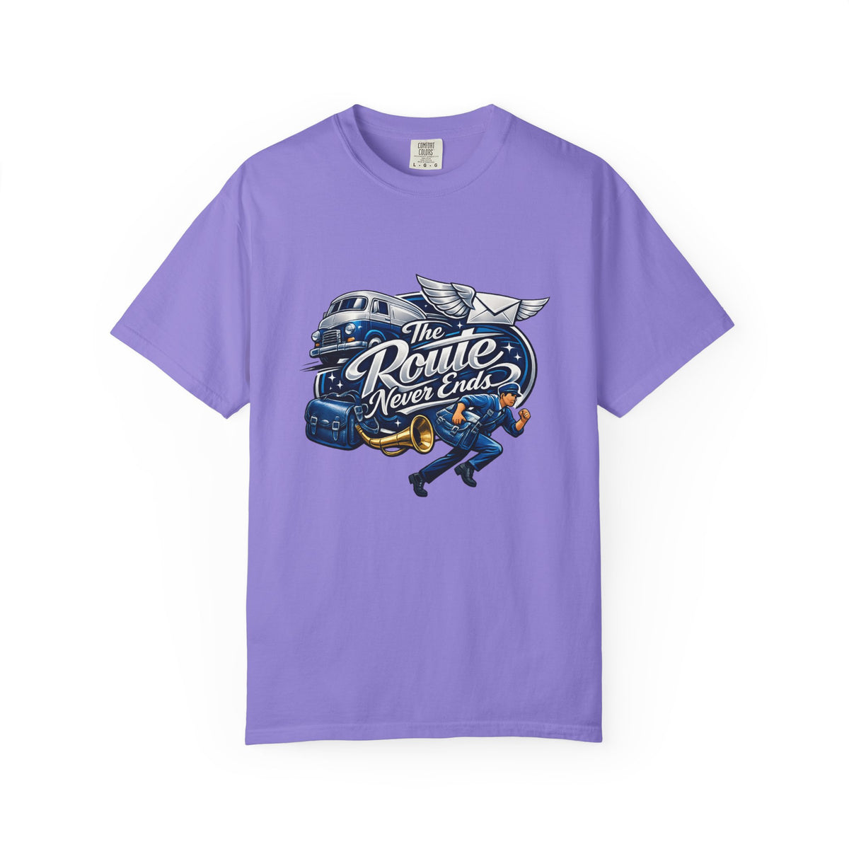Mail Carrier T-Shirt - The Route Never Ends | Funny Mail Carrier Tee | Comfort Colors | Comfort Colors® 1717