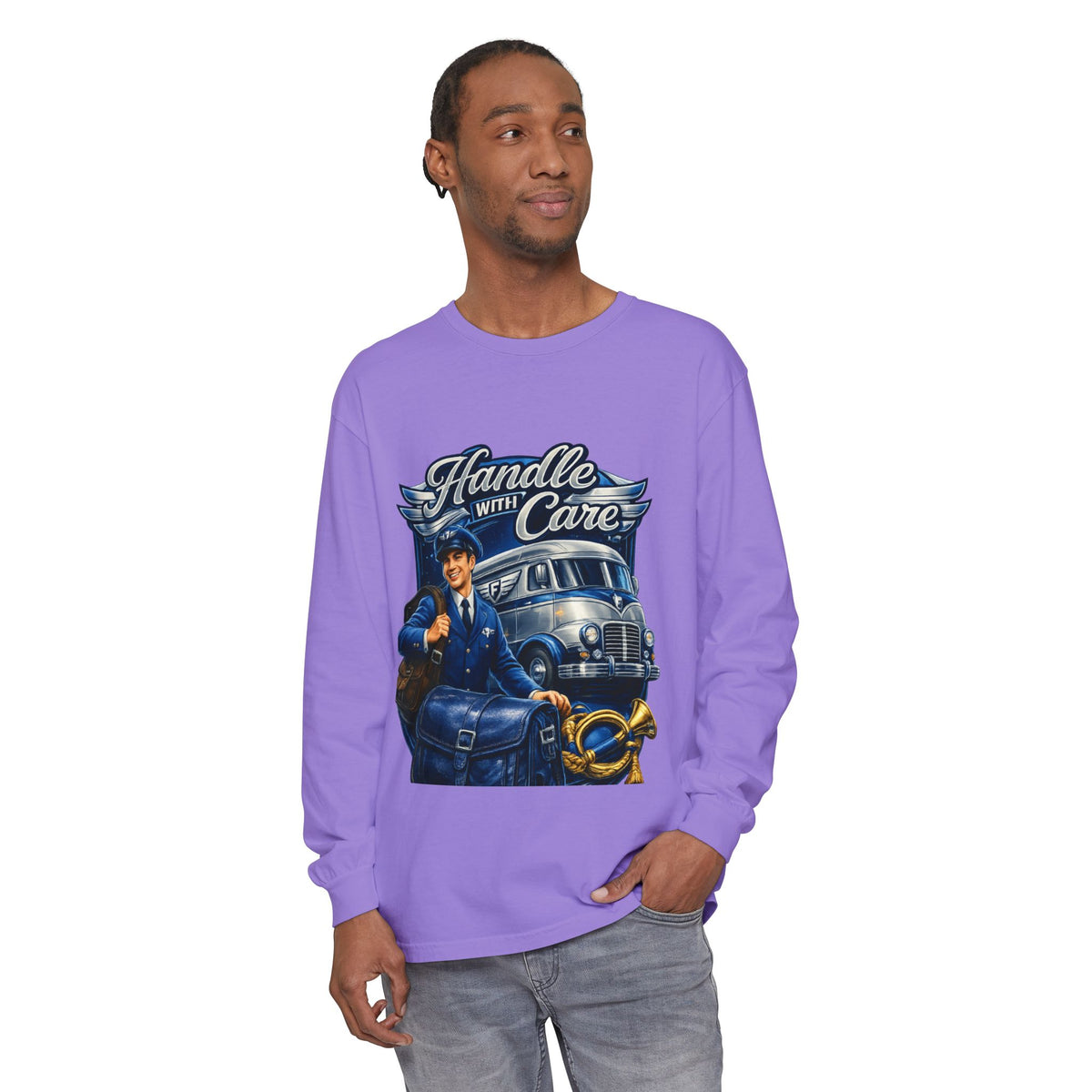 Mail Carrier Long Sleeve - Handle With Care | Funny Mail Carrier Long Sleeve | Comfort Colors