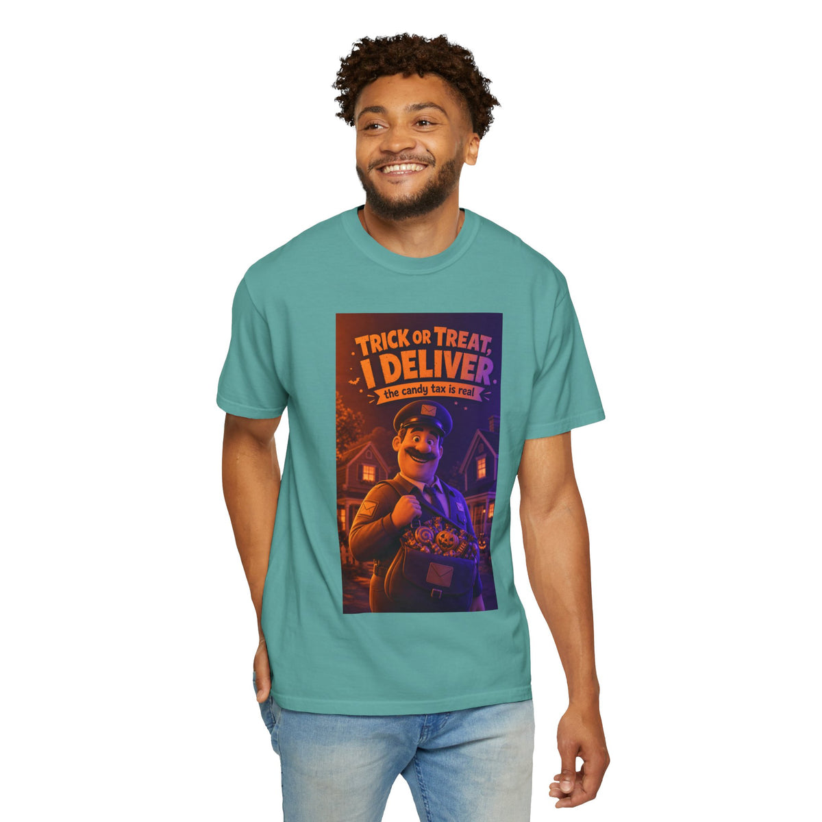 Trick or Treat I Deliver Candy Tax — Funny Mailman Halloween Tee