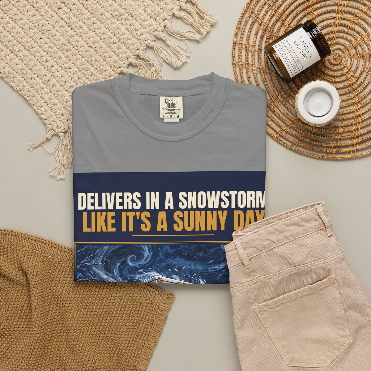 Mail Carrier T-Shirt - Snowstorm Delivery | Funny Mail Carrier Tee | Comfort Colors