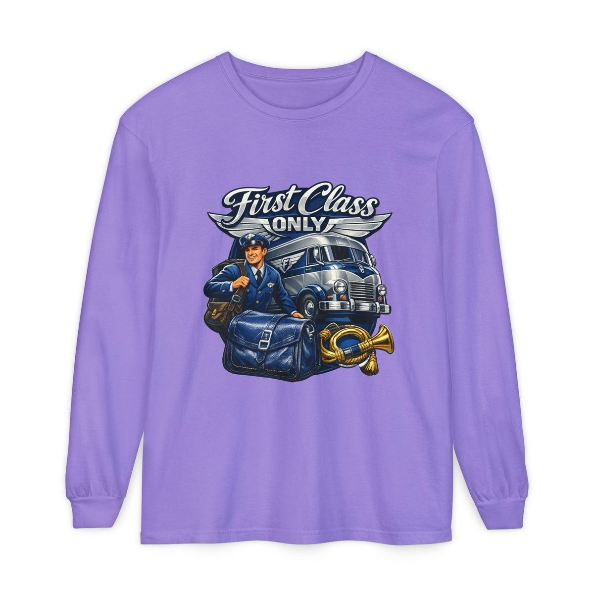 Mail Carrier Long Sleeve - First Class Only | Funny Mail Carrier Long Sleeve | Comfort Colors