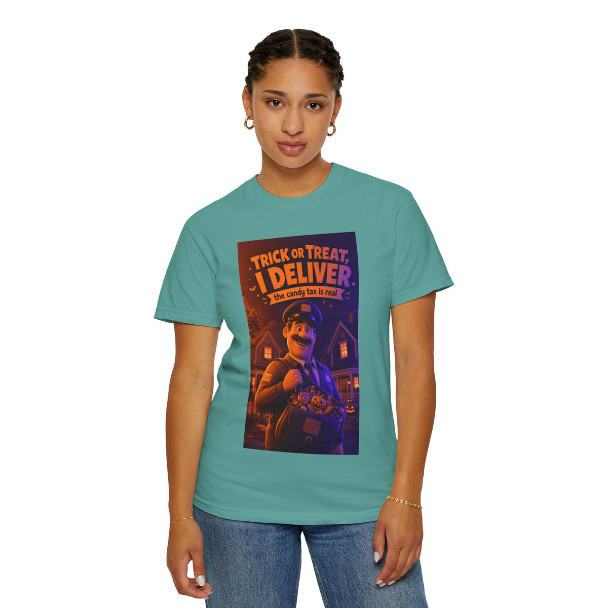 Trick or Treat I Deliver Candy Tax — Funny Mailman Halloween Tee