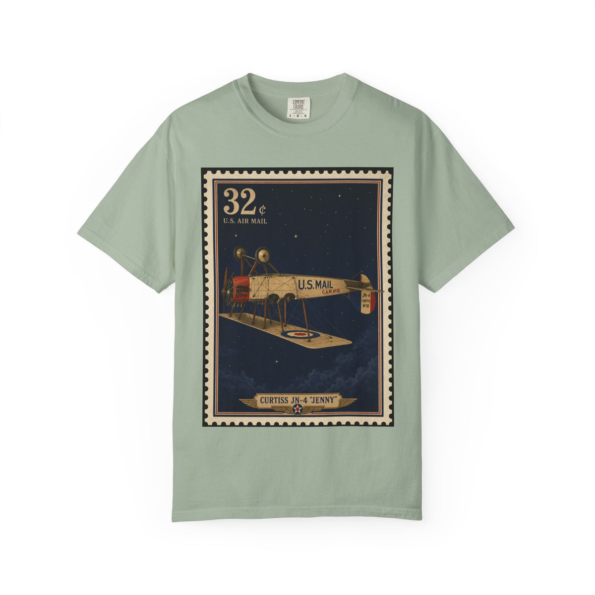 Inverted Jenny 1918 — Vintage Airmail Stamp Shirt | Funny Mail Carrier Tee