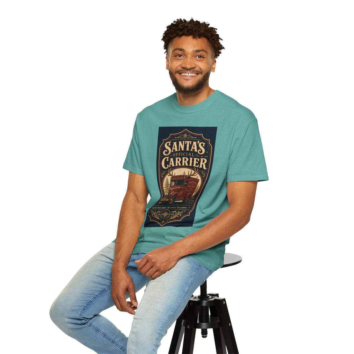 Santa's Official Carrier — Vintage Christmas Mail Truck Shirt