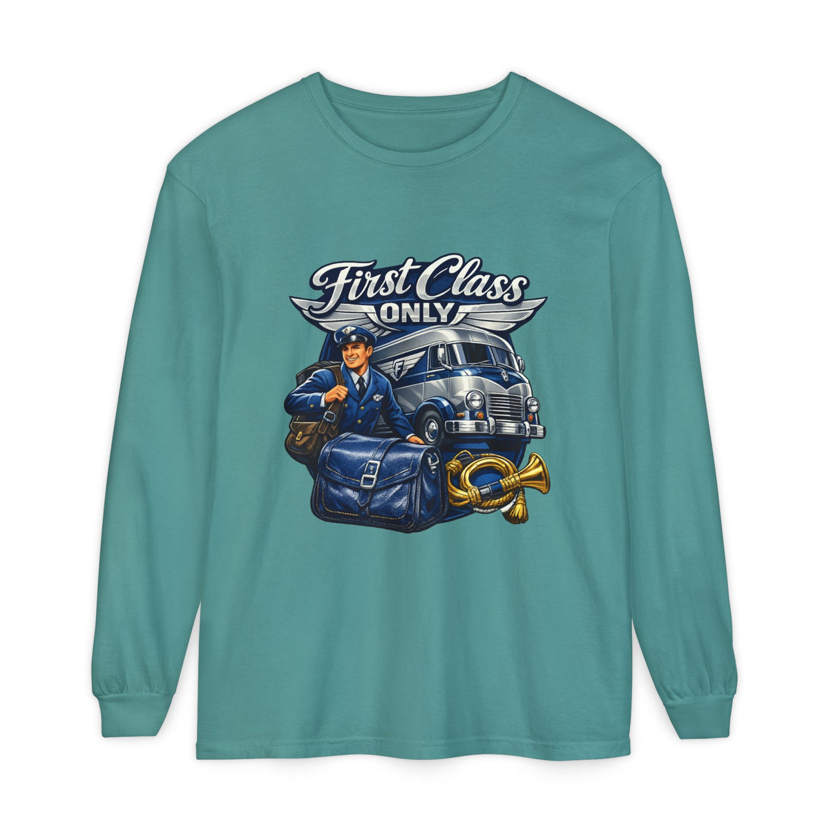 Mail Carrier Long Sleeve - First Class Only | Funny Mail Carrier Long Sleeve | Comfort Colors