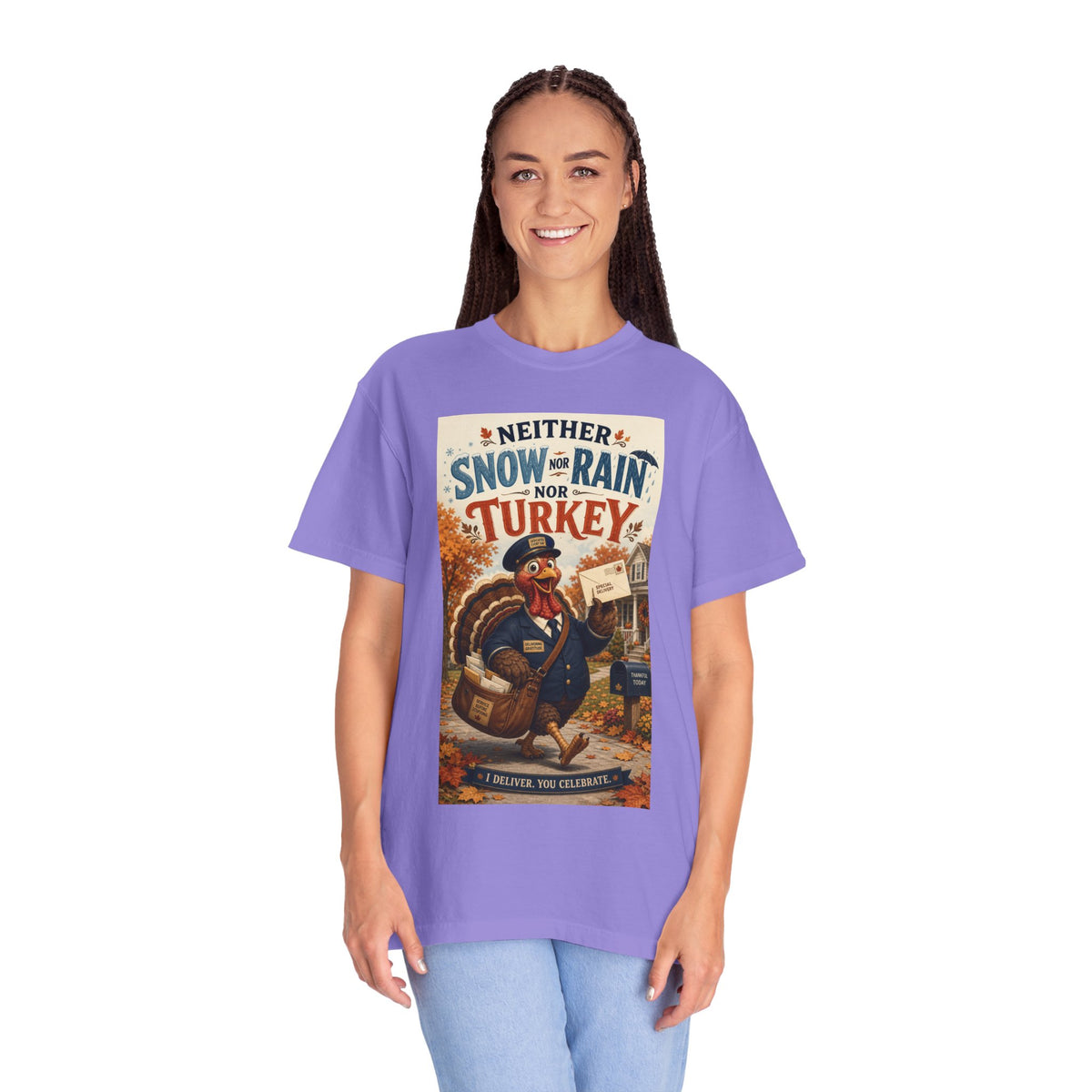 Neither Snow Nor Rain Nor Turkey — Funny Thanksgiving Mailman Shirt