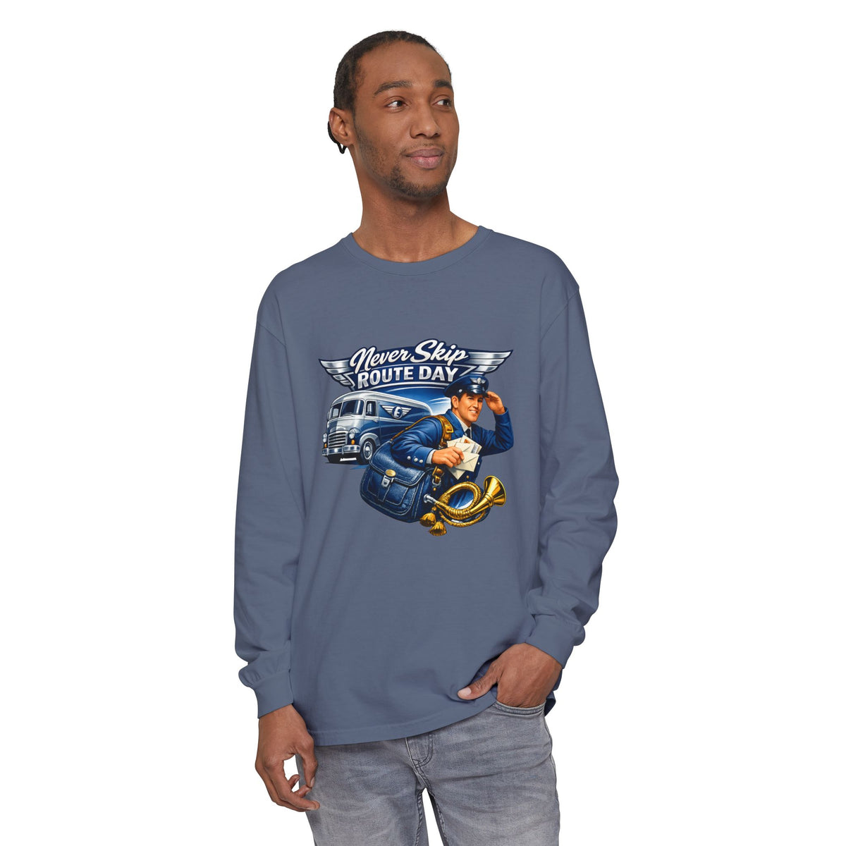 Mail Carrier Long Sleeve - Never Skip Route Day | Funny Mail Carrier Long Sleeve | Comfort Colors