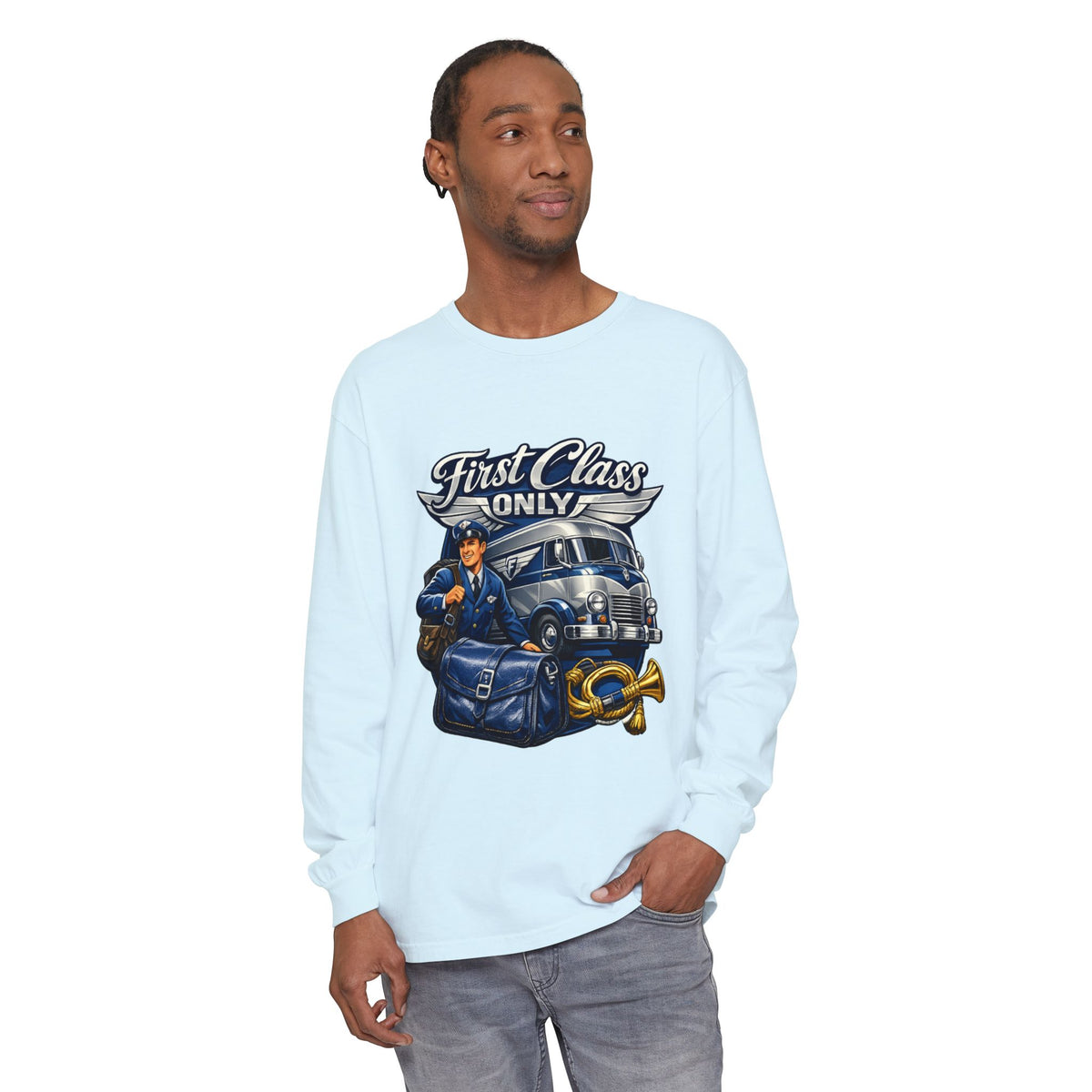Mail Carrier Long Sleeve - First Class Only | Funny Mail Carrier Long Sleeve | Comfort Colors