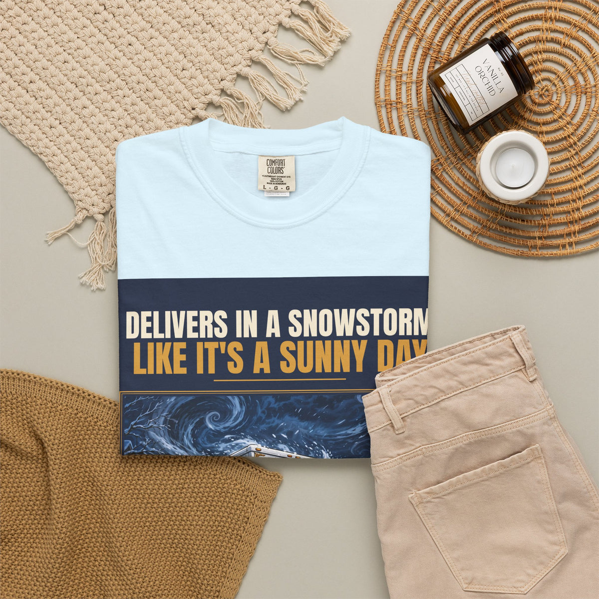 Mail Carrier T-Shirt - Snowstorm Delivery | Funny Mail Carrier Tee | Comfort Colors