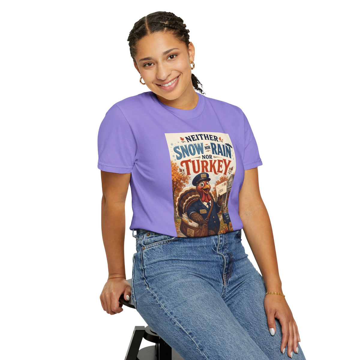 Neither Snow Nor Rain Nor Turkey — Funny Thanksgiving Mailman Shirt