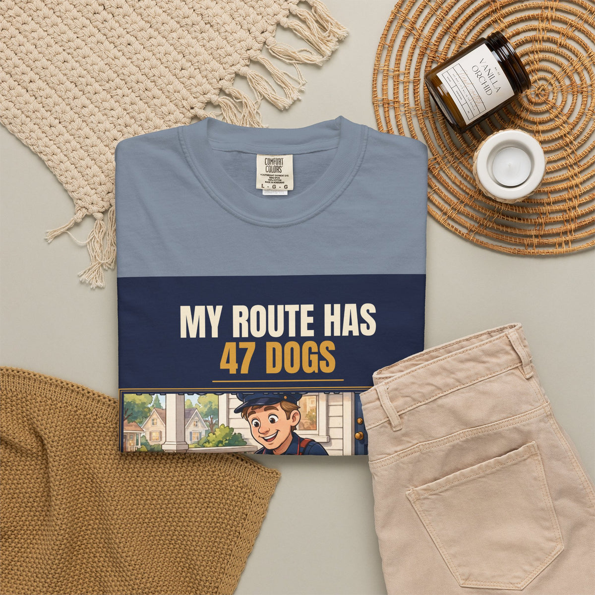 Mail Carrier T-Shirt - 47 Dogs | Funny Mail Carrier Tee | Comfort Colors