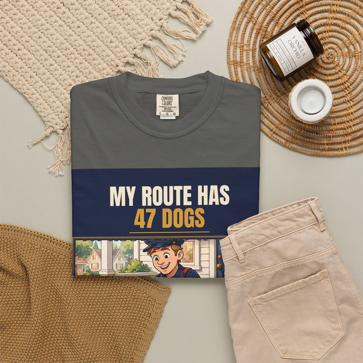 Mail Carrier T-Shirt - 47 Dogs | Funny Mail Carrier Tee | Comfort Colors