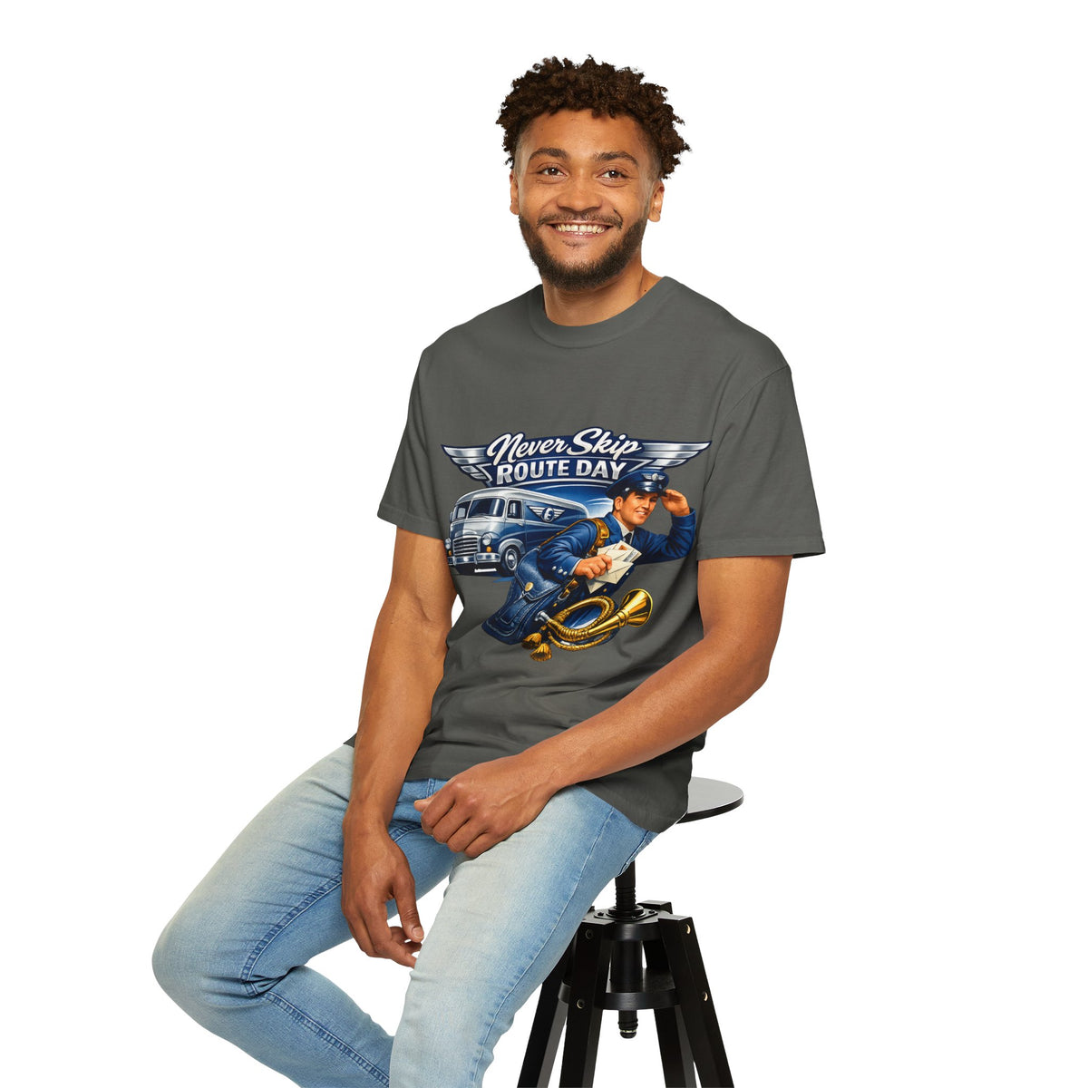 Mail Carrier T-Shirt - Never Skip Route Day | Funny Mail Carrier Tee | Comfort Colors