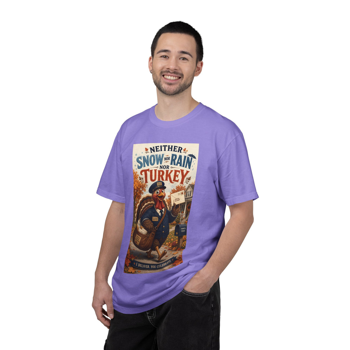 Neither Snow Nor Rain Nor Turkey — Funny Thanksgiving Mailman Shirt