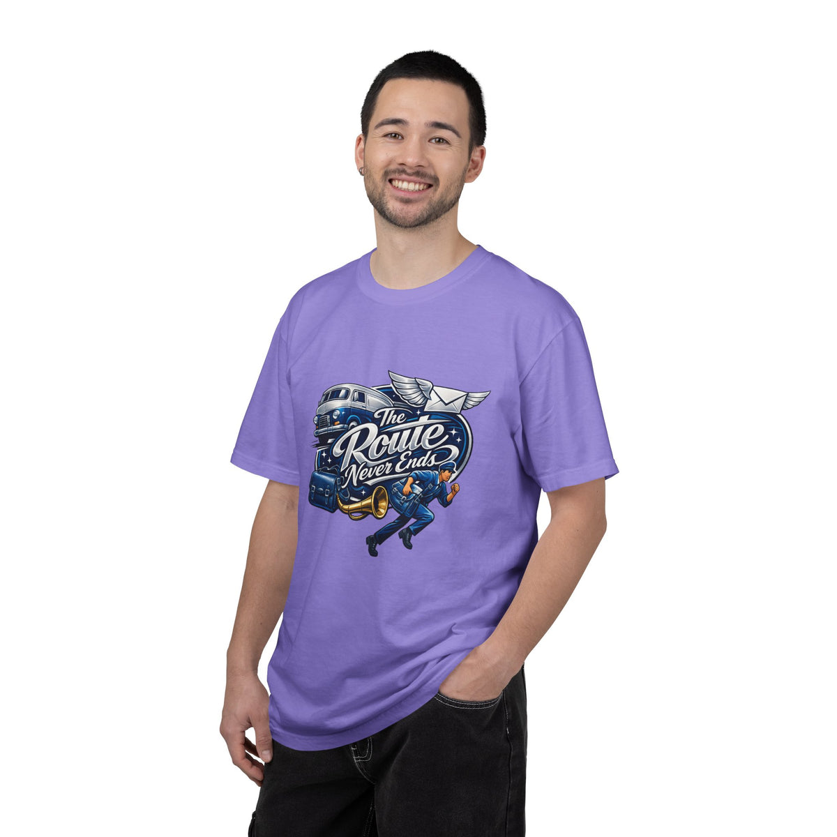 Mail Carrier T-Shirt - The Route Never Ends | Funny Mail Carrier Tee | Comfort Colors | Comfort Colors® 1717