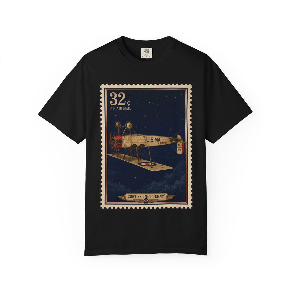 Inverted Jenny 1918 — Vintage Airmail Stamp Shirt | Funny Mail Carrier Tee
