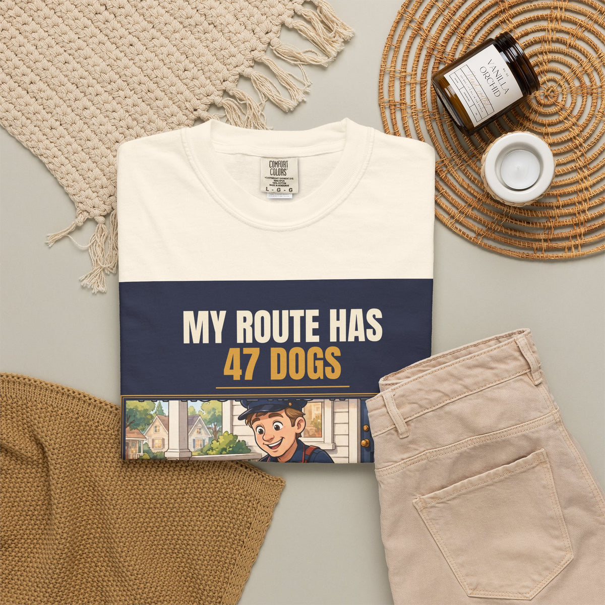 Mail Carrier T-Shirt - 47 Dogs | Funny Mail Carrier Tee | Comfort Colors