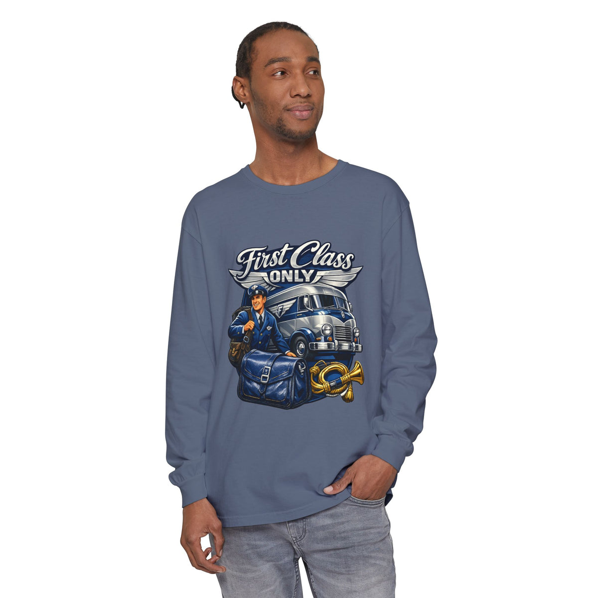 Mail Carrier Long Sleeve - First Class Only | Funny Mail Carrier Long Sleeve | Comfort Colors