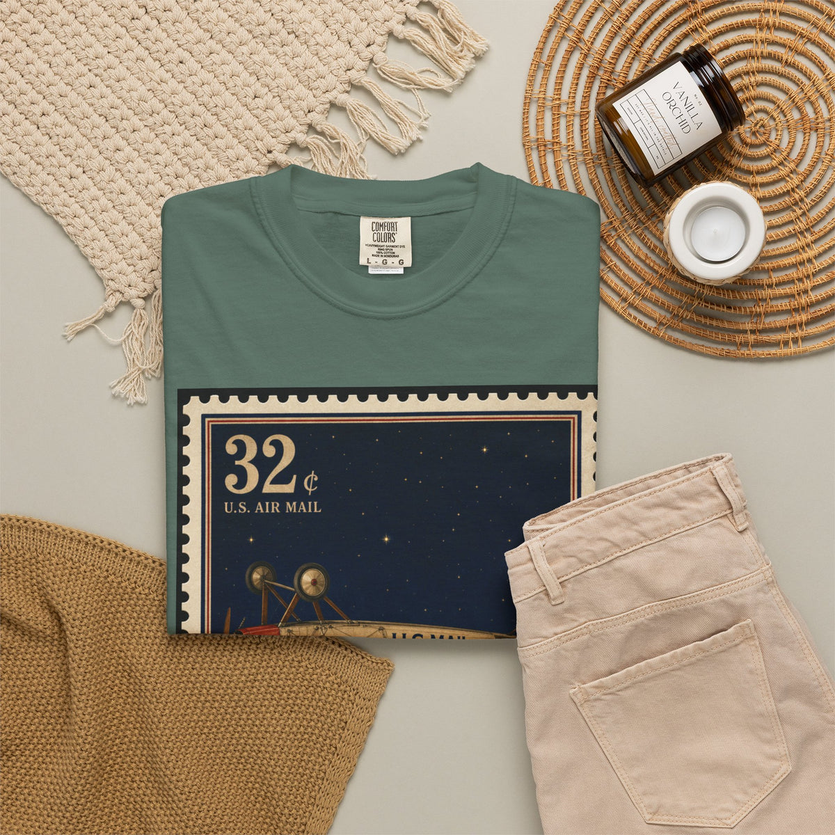 Inverted Jenny 1918 — Vintage Airmail Stamp Shirt | Funny Mail Carrier Tee