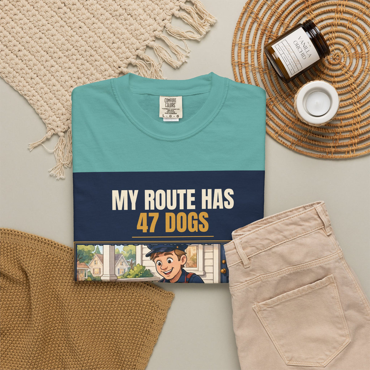 Mail Carrier T-Shirt - 47 Dogs | Funny Mail Carrier Tee | Comfort Colors