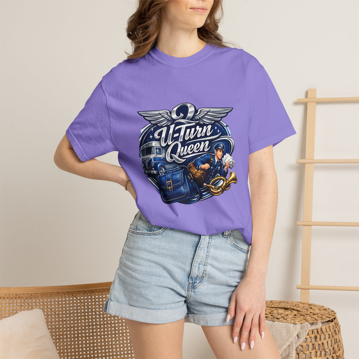 Mail Carrier T-Shirt - U-Turn Queen | Funny Mail Carrier Tee | Comfort Colors | Comfort Colors® 1717