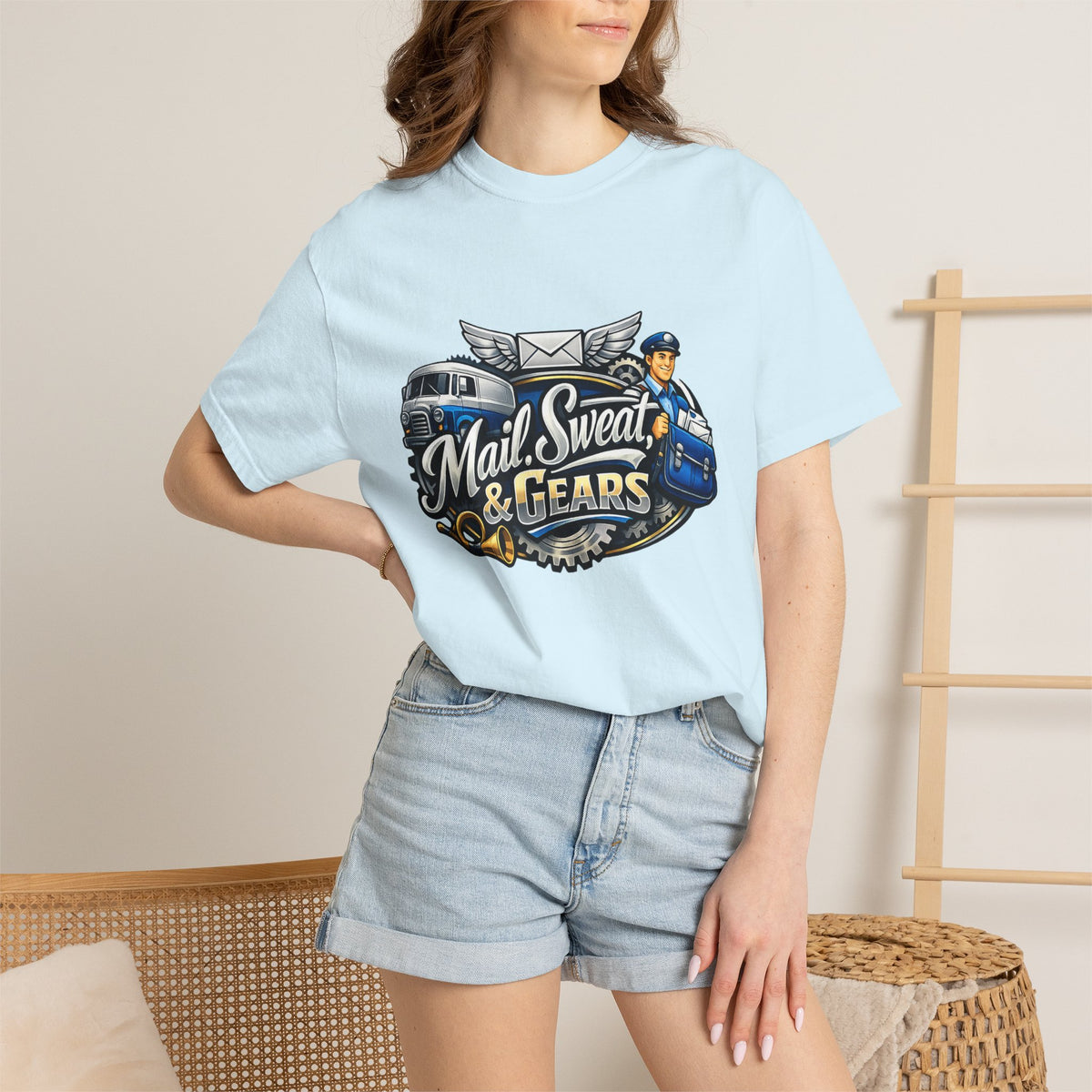 Mail Carrier T-Shirt - Mail Sweat and Gears | Funny Mail Carrier Tee | Comfort Colors