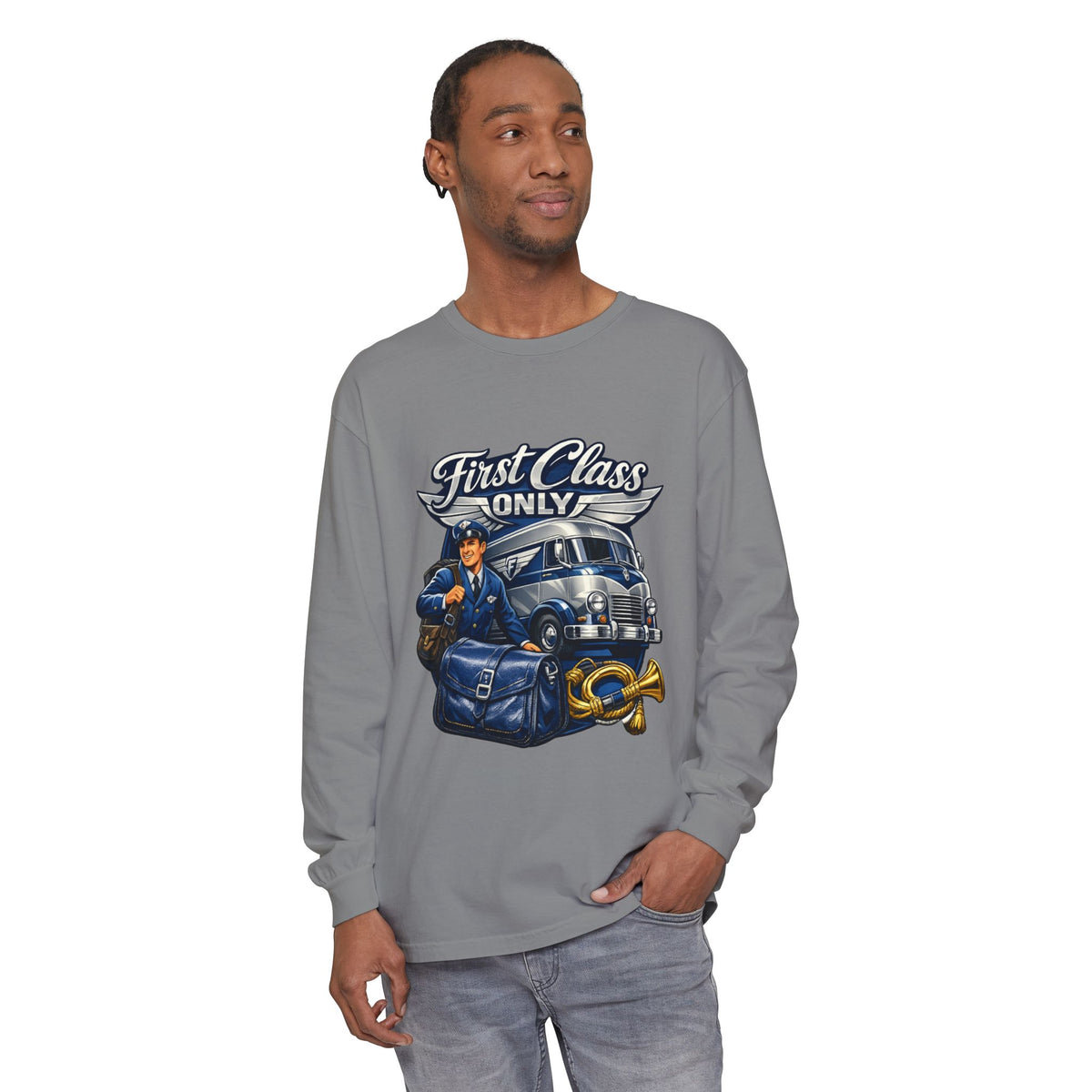Mail Carrier Long Sleeve - First Class Only | Funny Mail Carrier Long Sleeve | Comfort Colors