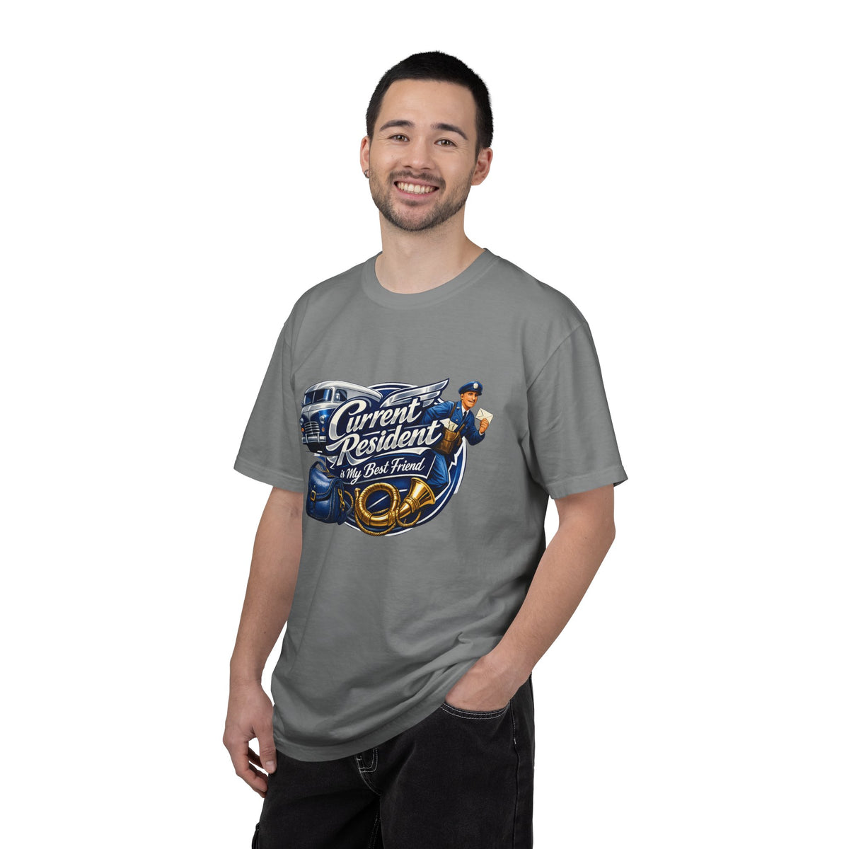 Mail Carrier T-Shirt - Current Resident Is My Best Friend | Funny Mail Carrier Tee | Comfort Colors | Comfort Colors® 1717