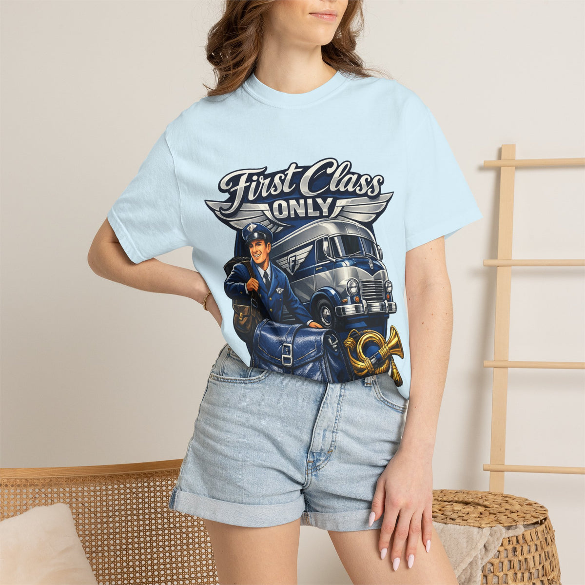 Mail Carrier T-Shirt - First Class Only | Funny Mail Carrier Tee | Comfort Colors