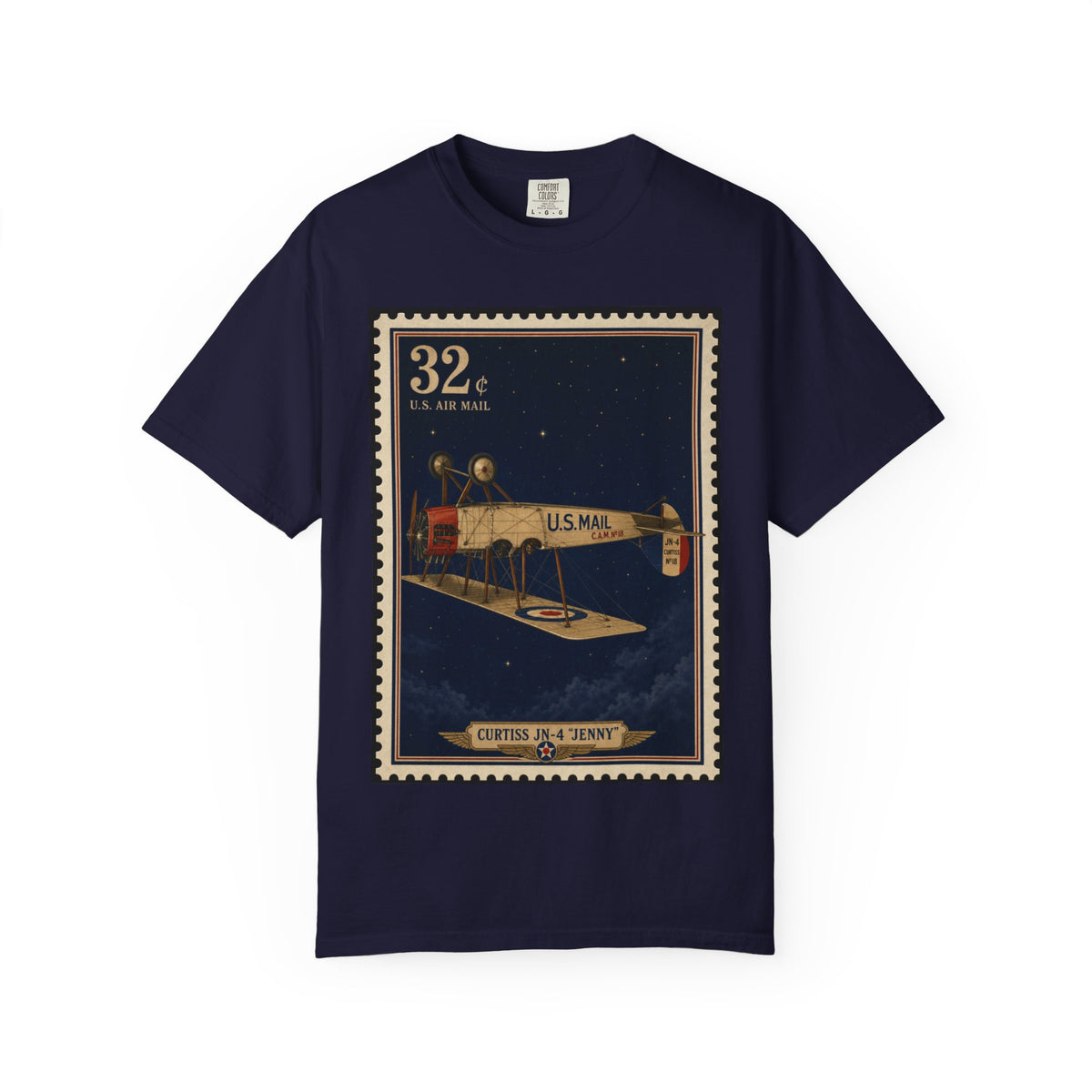 Inverted Jenny 1918 — Vintage Airmail Stamp Shirt | Funny Mail Carrier Tee