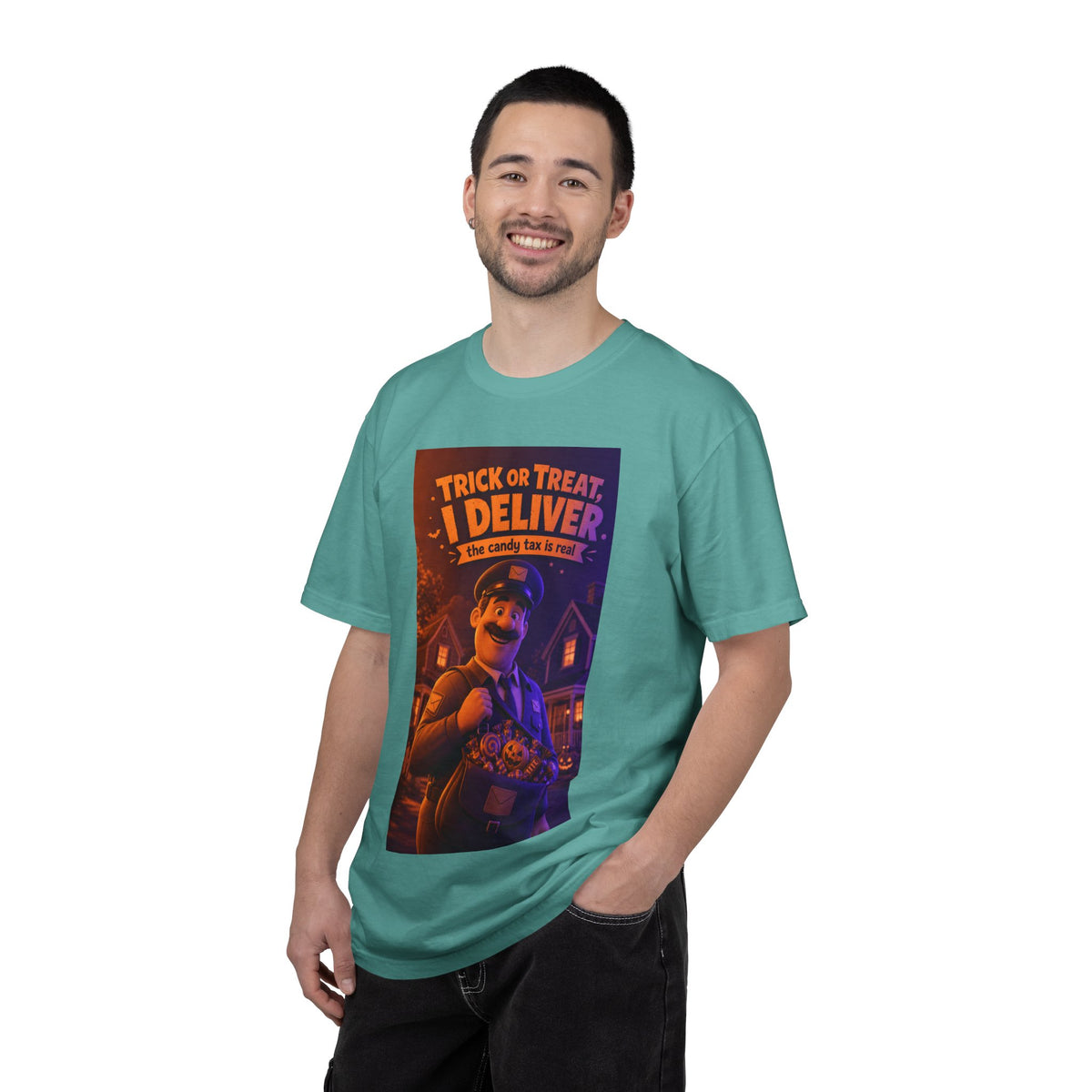 Trick or Treat I Deliver Candy Tax — Funny Mailman Halloween Tee